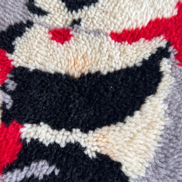 Vintage Handmade Latch Hook Shag Rug Panda Bear Playroom Nursery Bathroom - Picture 3 of 11